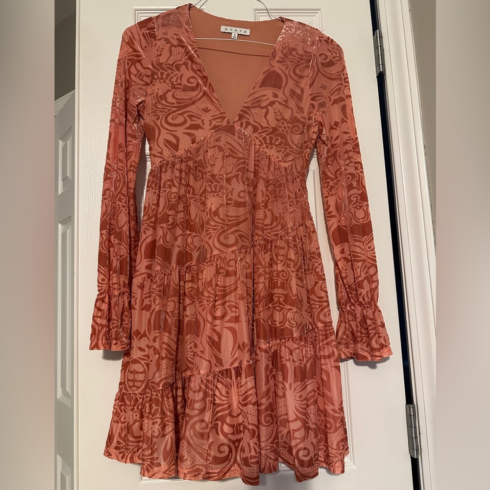 Elegant Pink Patterned Dress